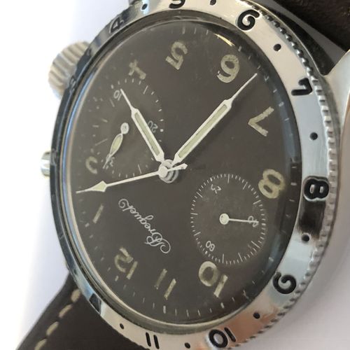 Null BREGUET 
Type XX, n° 2082
Vers 1956



Chronographe bracelet en acier avec &hellip;