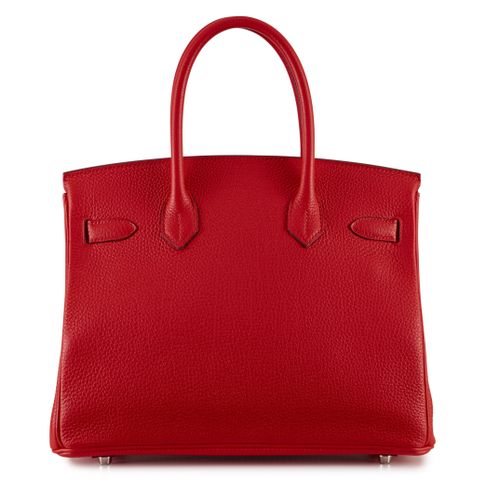 Null HERMÈS
2019
Sac BIRKIN 30
Veau Togo Rouge de Cœur
Garniture métal argenté p&hellip;