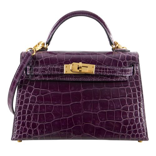 Null HERMÈS
2020
Sac Mini KELLY Sellier
Alligator lisse Cassis (Alligator missis&hellip;