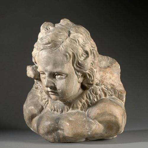 Null France, XVIIIe siècle 
Tête de chérubin
Pierre calcaire sculptée
Hauteur : &hellip;