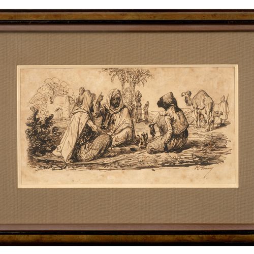 Null Horace VERNET Paris, 1789 - 1863
Conversation à l'oasis
Plume et encre brun&hellip;