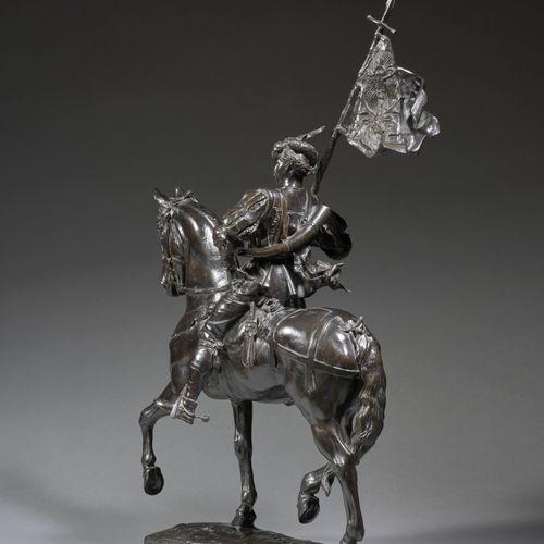 Null Emmanuel FREMIET Paris, 1824 - 1910
" La Saint Hubert -1520 "
Bronze à pati&hellip;