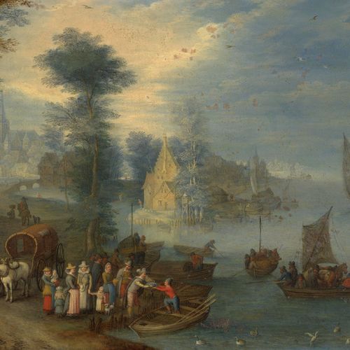 Null Joseph van BREDAEL Anvers, 1688 - Paris, 1739
Paysage de rivière animé de p&hellip;