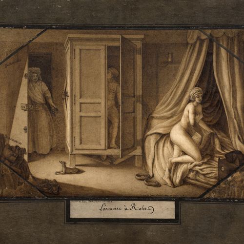 Null Jean-Jacques LEQUEU Rouen, 1757 - Paris, 1826
"L'armoire à robes"
Plume et &hellip;