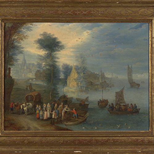 Null Joseph van BREDAEL Anvers, 1688 - Paris, 1739
Paysage de rivière animé de p&hellip;