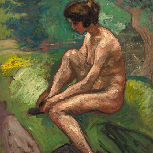 Null Jean Misceslas PESKE 1870-1949
Nudo in riva al fiume
Olio su cartone
Firmat&hellip;