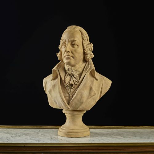 Null 法国，18世纪的味道 绅士
陶器半身像
躺在一个完全成型的基座上

高度：68.5厘米（27英寸）。



贵族半身陶俑，法国，18世纪的味道