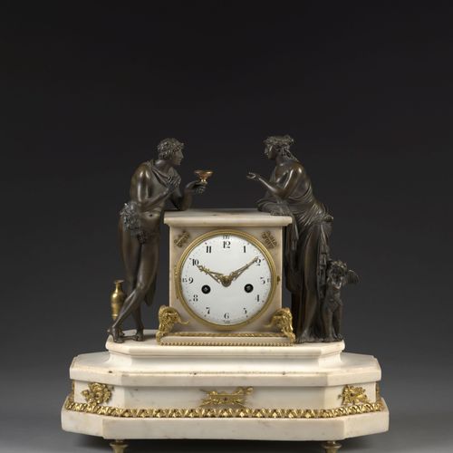 Null CLOCK WITH RINGING AT THE HOURS AND A HALF Late 18th century
In white marbl&hellip;