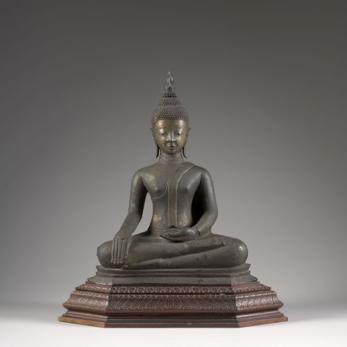 Null STATUE DE BOUDDHA EN BRONZE, Laos, XIXe siècle

 
Représenté assis en padma&hellip;