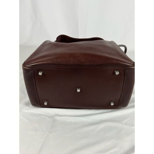 HERMES. Handbag " Lindy " in brown and burgundy leather. Palladium metal trim. D&hellip;