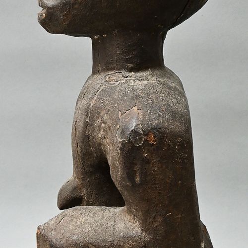 Ancestor figure, Central Africa/ Congo, Mbala (?) wood, carved, black crusty pat&hellip;