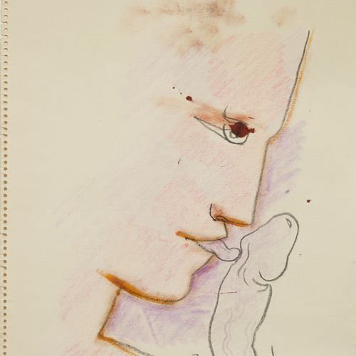 Jean COCTEAU (1889-1963) Erotique cachet de l'atelier crayon, pastel et gouache &hellip;