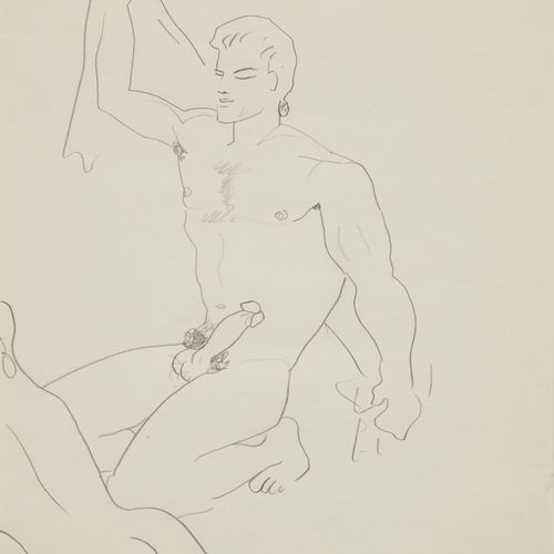 Jean COCTEAU (1889-1963) Erotique - deux hommes mine de plomb sur papier
50 x 36&hellip;