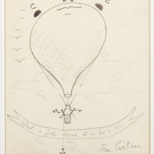 Jean COCTEAU (1889-1963) * Un ballon en plein ciel signé, daté 1955 et annoté Sa&hellip;