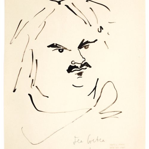Jean COCTEAU (1889-1963) Portrait d'Honoré de Balzac signé encre de Chine et min&hellip;