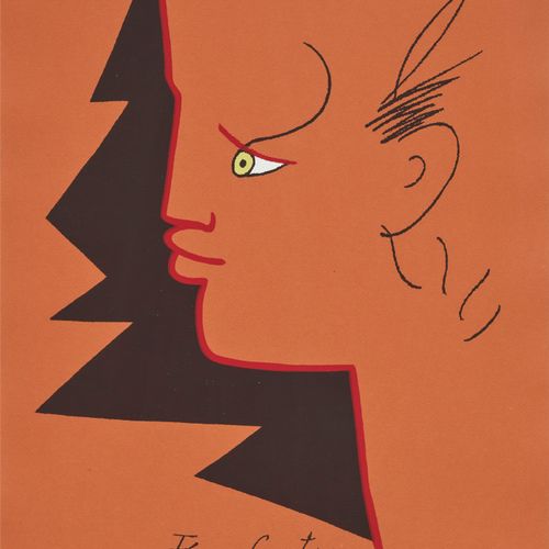 Jean COCTEAU (1889-1963) Profil marron; Deux planches de la série Gitans et Corr&hellip;