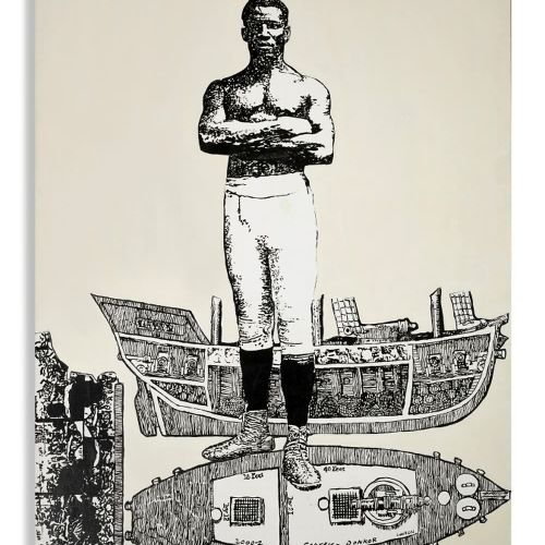 GODFRIED DONKOR (GHANA, NÉ EN 1964) From slave to the champ III, 1998 signé, dat&hellip;