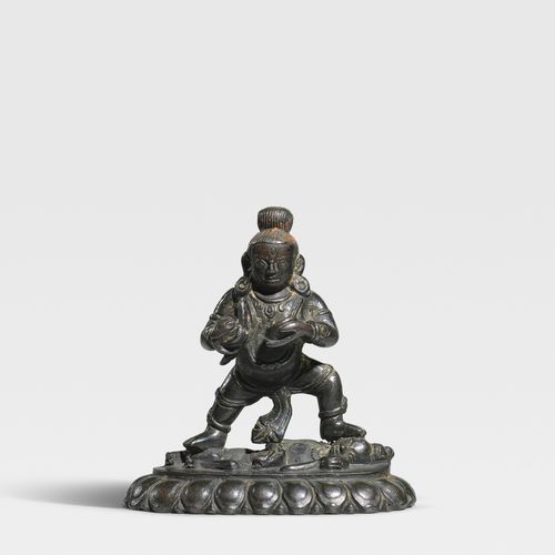 STATUETTE DE KALAJAMBHALA EN ALLIAGE DE CUIVRE TIBET, VERS XVE SIÈCLE STATUETTE &hellip;