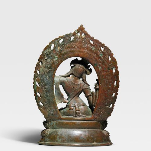 STATUETTE DE MANJUSHRI EN ALLIAGE DE CUIVRE DYNASTIE QING, RENAISSANCE PALA, XVI&hellip;