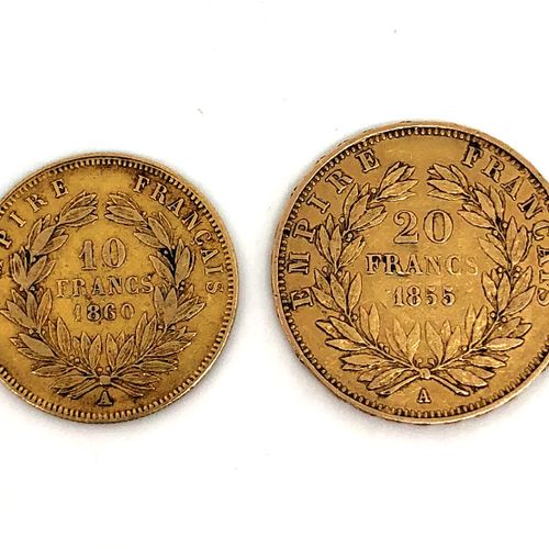Null 两枚 1855 年和 1862 年拿破仑三世 20 法郎金币和两枚 1860 年和 1862 年拿破仑三世 10 法郎金币