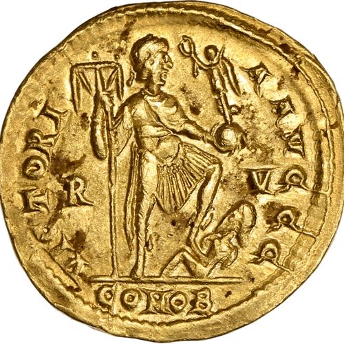 Null HONORIUS (393-423) Solidus. Ravenne. 4,41 g. Son buste diadémé à droite. R-&hellip;