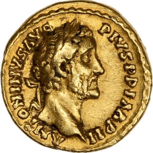 Null ANTONIN, le Pieux (138-161) Auréus. Rome (138-161). 7,38 g. Sa tête laurée &hellip;