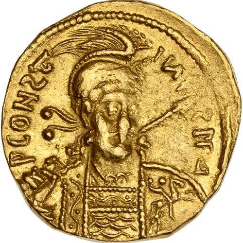 Null CONSTANTIN IV (668-685) Solidus. Constantinople. 4,36 g. Son buste casqué, &hellip;