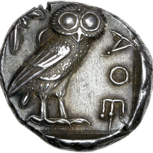 Null ATTIQUE : Athènes (490-407 av. J.-C.) Tétradrachme. 17,21 g. Tête d Athéna &hellip;