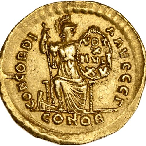 Null THEODOSE Ier (379-395) Solidus. Constantinople. 4,42 g. Son buste diadémé à&hellip;