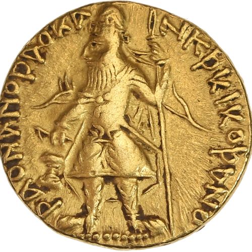 Null KANISHKA Ier (127-151) Statère d or. 7,93 g. Le roi debout faisant une offr&hellip;