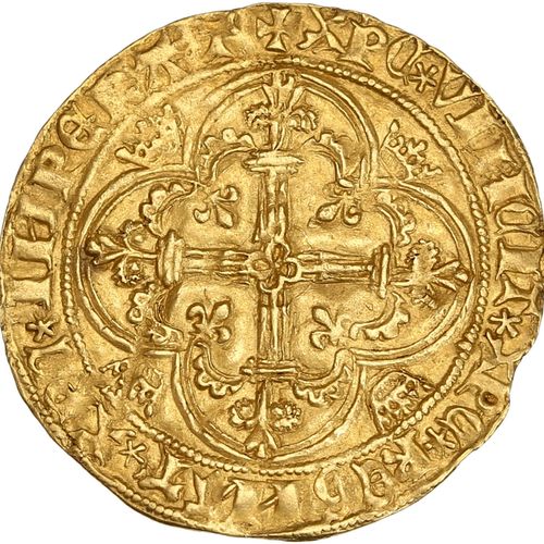 Null 
CHARLES VII (1422-1461) Royal d or (1re émission). 3,77 g. Le roi debout d&hellip;