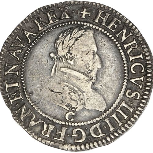 Null Demi franc. 1592. Saint-Lô. 6,74 g. Buste du roi à droite, lauré et cuirass&hellip;