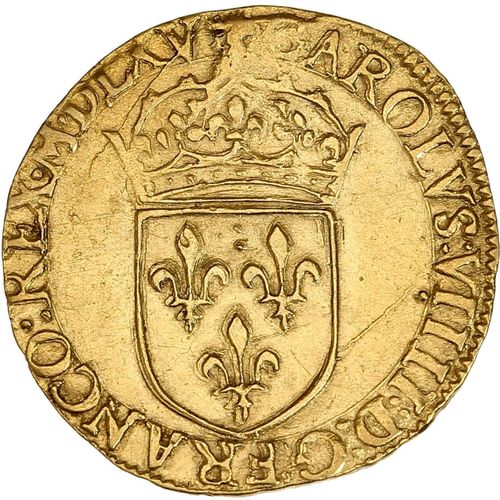 Null CHARLES IX (1560-1574) Ecu d or au soleil. 1565. La Rochelle. 3,35 g. Ecu d&hellip;