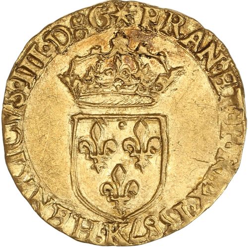 Null HENRI III (1574-1589) Ecu d or au soleil. 1587. Bordeaux. 3,39 g. Ecu de Fr&hellip;