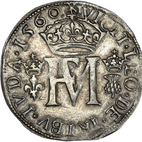 Null FRANCOIS II (1559-1560) Teston d argent. 1560. Frappé en Ecosse. 6,09 g. Ec&hellip;
