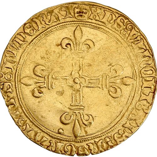 Null CHARLES VIII (1483-1498) Ecu d or au soleil (1re émission, 11 septembre 148&hellip;