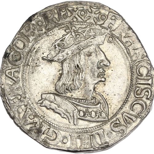 Null FRANCOIS Ier (1515-1547) Teston du Dauphiné, 2e type. Romans (Point 2e). 9,&hellip;