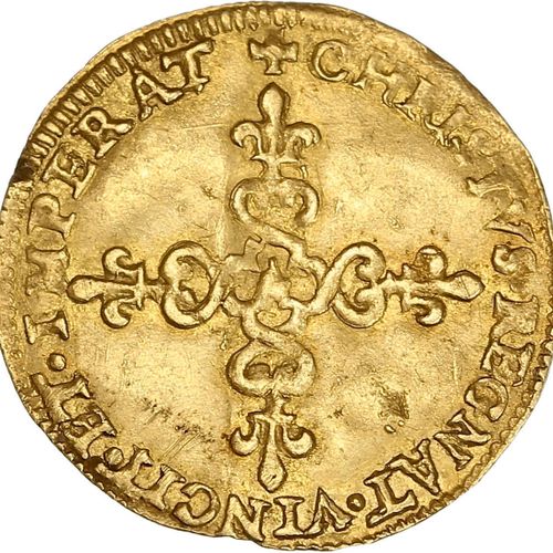 Null HENRI IV (1589-1610) Demi écu d or au soleil. 1603. Paris. 1,66 g. Ecu de F&hellip;