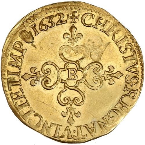 Null LOUIS XIII (1610-1643) Ecu d or au soleil. 1632. Rouen. 3,33 g. Ecu de Fran&hellip;