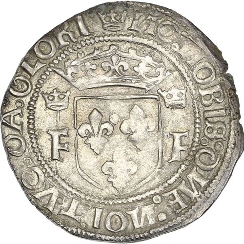 Null FRANCOIS Ier (1515-1547) Demi teston, 13e type. Dijon. 4,79 g. Buste du roi&hellip;