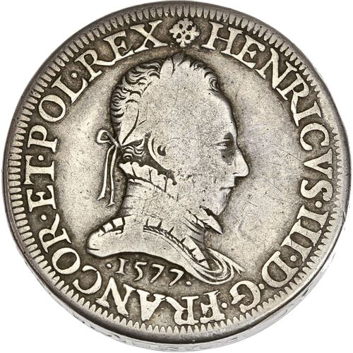 Null HENRI III (1574-1589) Piéfort en argent du teston. 1577. Paris. 38,45 g. Bu&hellip;