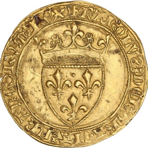 Null CHARLES VI (1380-1422) Ecu d or à la couronne. Saint-André-de-Villeneuve-le&hellip;