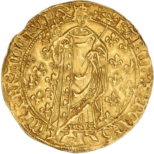 Null 
CHARLES VII (1422-1461) Royal d or (1re émission). 3,77 g. Le roi debout d&hellip;