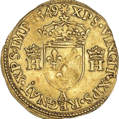 Null HENRI II (1547-1559) Ecu d or à l effigie (6 août 1548). 1549. Paris. 3,43 &hellip;