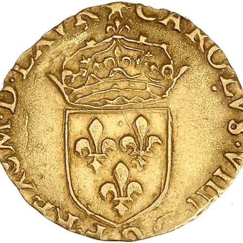 Null CHARLES IX (1560-1574) Demi écu d or au soleil. 1565. Toulouse. 1,74 g. Ecu&hellip;