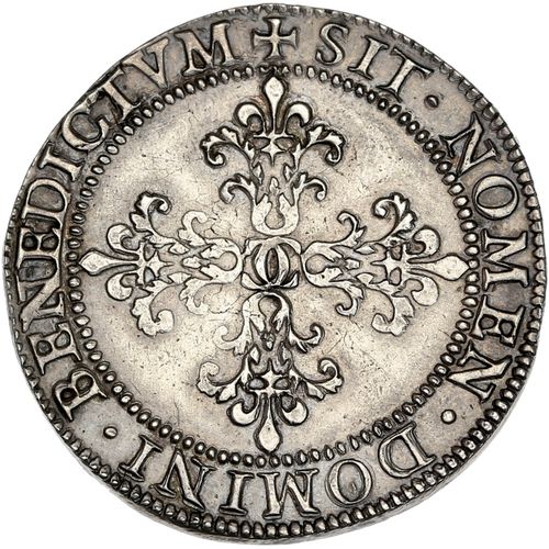Null CHARLES X, Roi de la Ligue (1589-1590) Franc. 1590. Paris. 14,06 g. Tranche&hellip;