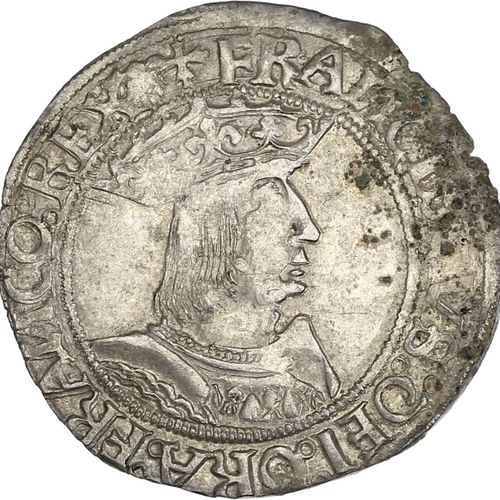 Null FRANCOIS Ier (1515-1547) Demi teston, 13e type. Dijon. 4,79 g. Buste du roi&hellip;