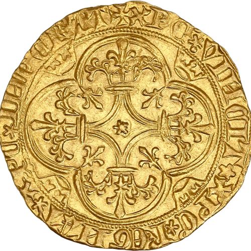 Null CHARLES VII (1422-1461) Ecu d or, 1er type. Villeneuve-les-Avignon (Point 1&hellip;