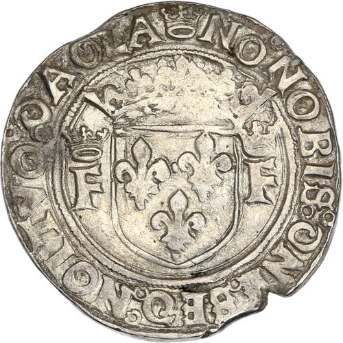 Null FRANCOIS Ier (1515-1547) Teston, 13e type. Lyon. 9,51 g. Buste du roi à dro&hellip;