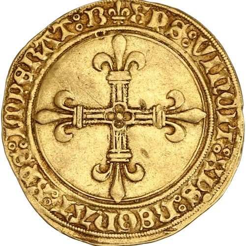 Null CHARLES VIII (1483-1498) Ecu d or au soleil (2e émission, 8 juillet 1494). &hellip;